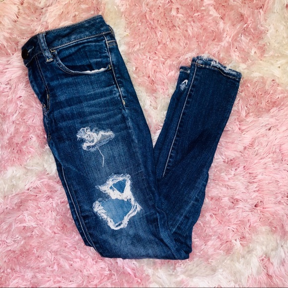American Eagle Outfitters Denim - AEO Distressed Super Super Stretch X Jeggings